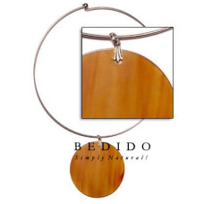 Natural Beads Choker Hoops Necklace