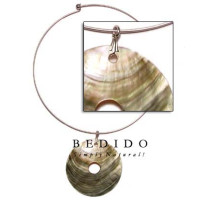 Natural Beads Choker Hoops Necklace