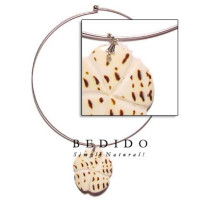 Natural Beads Choker Hoops Necklace