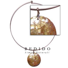 Natural Beads Choker Hoops Necklace