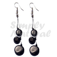 Dangling 10mm & 15mm Black Coconut Sidedrill