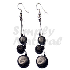 Dangling 10mm & 15mm Black Coconut Sidedrill