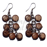 Dangling 10mm natural Brown Coconut Sidedrill