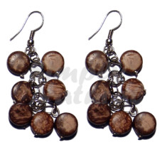 Dangling 10mm natural Brown Coconut Sidedrill