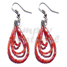 Dangling Looped Red Cut Beads