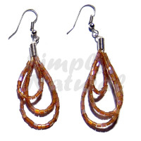 Dangling Looped Brown Cut Beads
