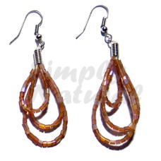Dangling Looped Brown Cut Beads
