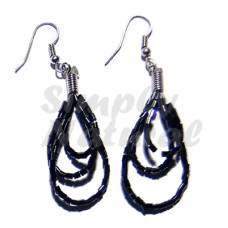 Dangling Looped Black Cut Beads