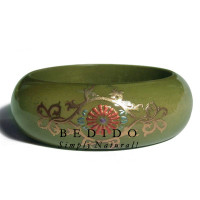Early Spring Tone Wood Bangles with Embossed Metallic