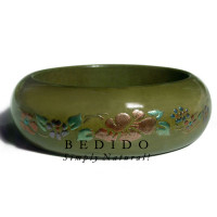 Early Spring Tone wood Bangle with Embossed Metallic