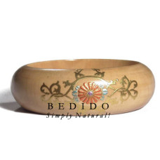 Natural White Wooden Bangle with Clear Protective Topcoat