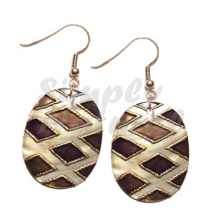 Dangling 30mmx25mm Oval Kabibe Shell , Handpainted,