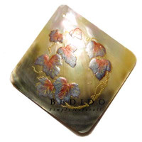 Embossed Hand Painted Shell Natural Pendant