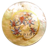 Embossed Hand Painted Shell Natural Pendant