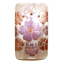 Embossed Hand Painted Shell Natural Pendant