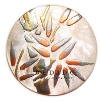 Embossed Hand Painted Shell Natural Pendant