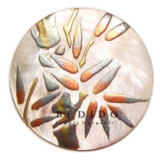 Embossed Hand Painted Shell Natural Pendant