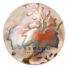 Embossed Hand Painted Shell Natural Pendant