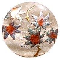Embossed Hand Painted Shell Natural Pendant