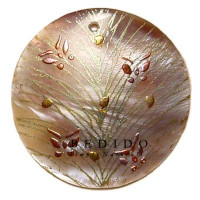 Embossed Hand Painted Shell Natural Pendant