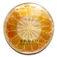 Embossed Hand Painted Shell Natural Pendant