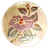Embossed Hand Painted Shell Natural Pendant
