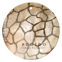 Embossed Hand Painted Shell Natural Pendant