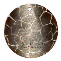Embossed Hand Painted Shell Natural Pendant