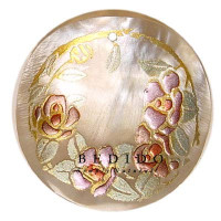 Embossed Hand Painted Shell Natural Pendant