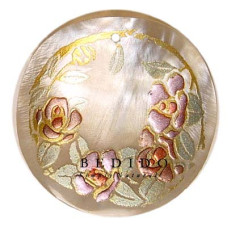 Embossed Hand Painted Shell Natural Pendant