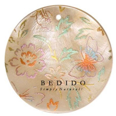 Embossed Hand Painted Shell Natural Pendant
