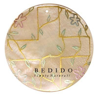 Embossed Hand Painted Shell Natural Pendant