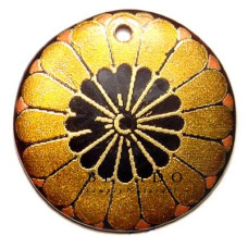 Embossed Hand Painted Shell Natural Pendant
