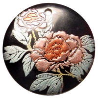 Embossed Hand Painted Shell Natural Pendant