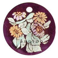 Embossed Hand Painted Shell Natural Pendant