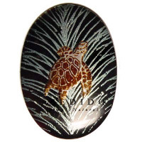Embossed Hand Painted Shell Natural Pendant