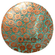 Embossed Hand Painted Shell Natural Pendant