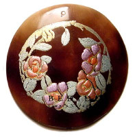 Embossed Hand Painted Shell Natural Pendant