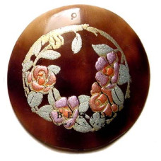 Embossed Hand Painted Shell Natural Pendant