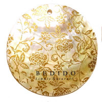 Embossed Hand Painted Shell Natural Pendant