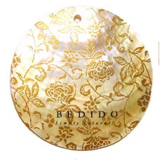 Embossed Hand Painted Shell Natural Pendant