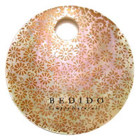Embossed Hand Painted Shell Natural Pendant