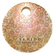 Embossed Hand Painted Shell Natural Pendant
