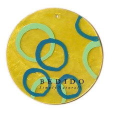 Embossed Hand Painted Shell Natural Pendant