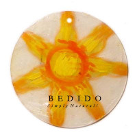 Embossed Hand Painted Shell Natural Pendant