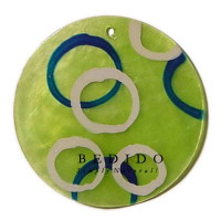 Embossed Hand Painted Shell Natural Pendant