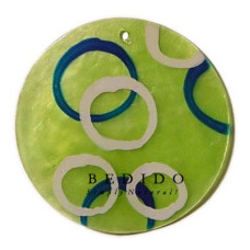 Embossed Hand Painted Shell Natural Pendant
