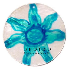Embossed Hand Painted Shell Natural Pendant
