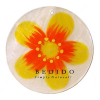 Embossed Hand Painted Shell Natural Pendant