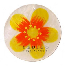 Embossed Hand Painted Shell Natural Pendant